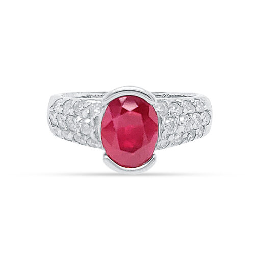 BURMESE RUBY AND DIAMOND RING