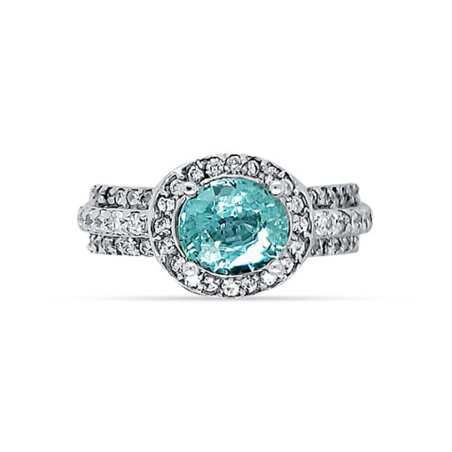 PARAIBA TOURMALINE AND DIAMOND RING