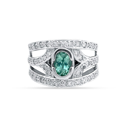 PARAIBA TOURMALINE AND DIAMOND RING