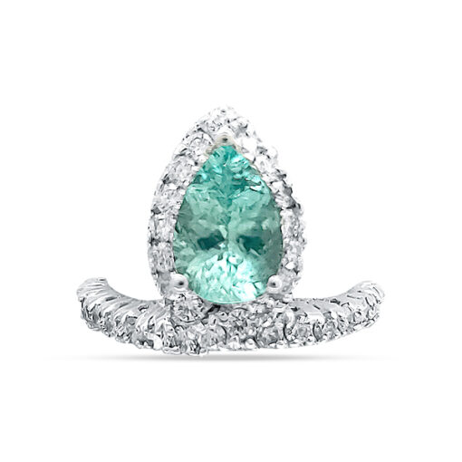 PARAIBA TOURMALINE AND DIAMOND RING