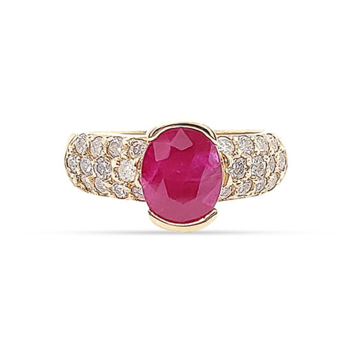 BURMESE RUBY & DIAMOND RING