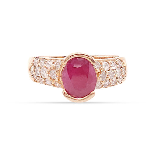 BURMESE RUBY AND DIAMOND RING