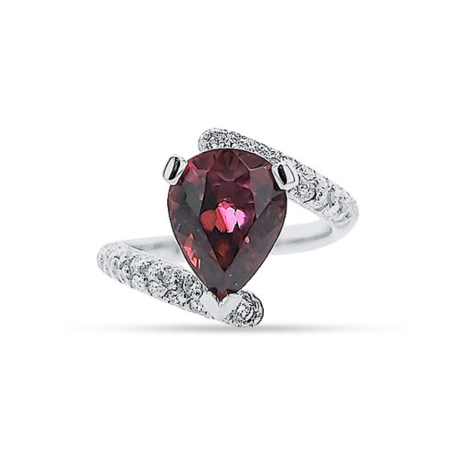 RUBELLITE TOURMALINE AND DIAMOND RING