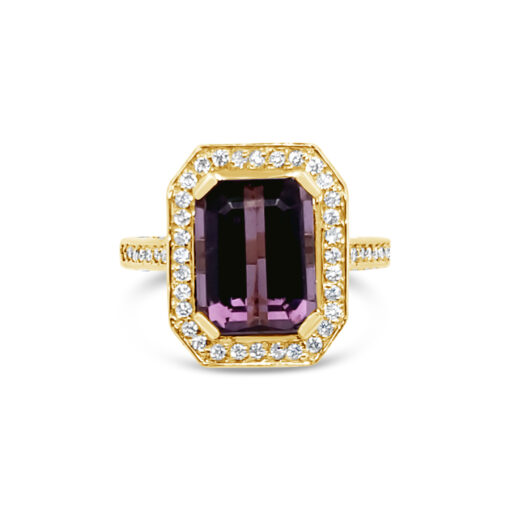 RARE VIOLETA TOURMALINE AND DIAMOND RING