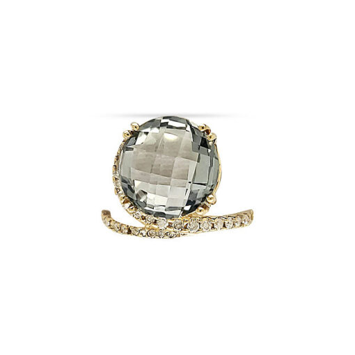 PRAISIOLITE AND DIAMOND RING