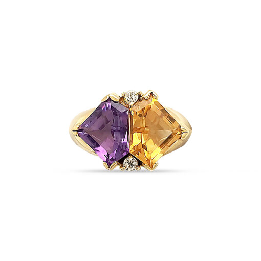 AMETHYST / CITRINE DIAMOND RING