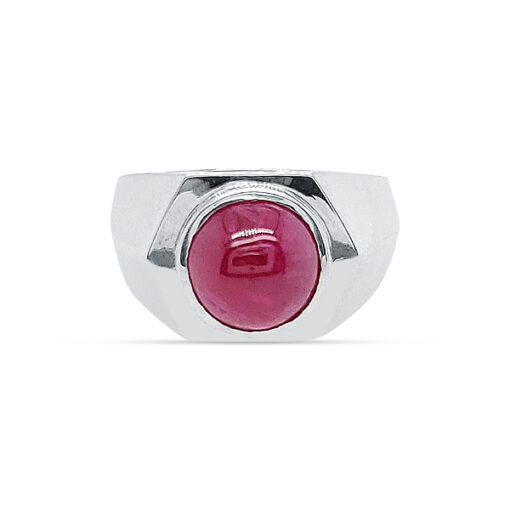 MEN'S CABACHON RUBY RING 14KW