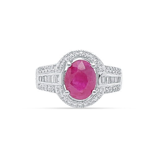 BURMESE RUBY AND DIAM RING