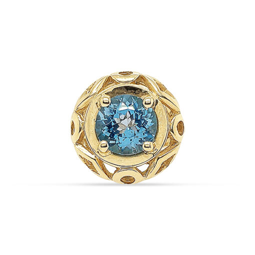 SWISS BLUE TOPAZ GOLD RING 14KTY