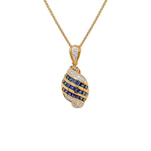 SAPPHIRE AND DIAMOND PENDANT ENHANCER