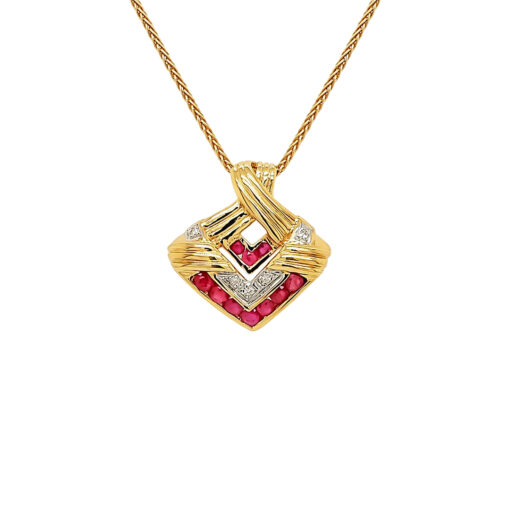 RUBY AND DIAMOND PENDANT