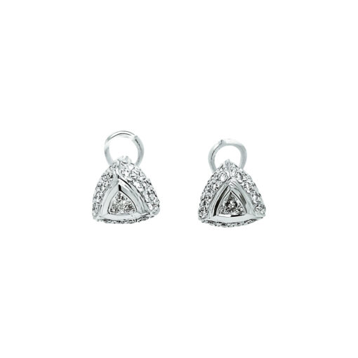 DIAMOND EARRINGS with Trillion cut center DIAMONDS