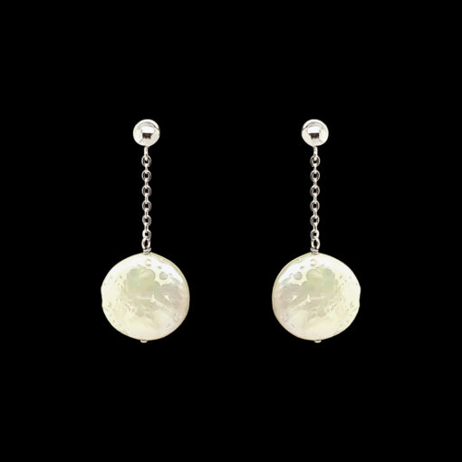 COIN PEARL DANGLE EARRINGS