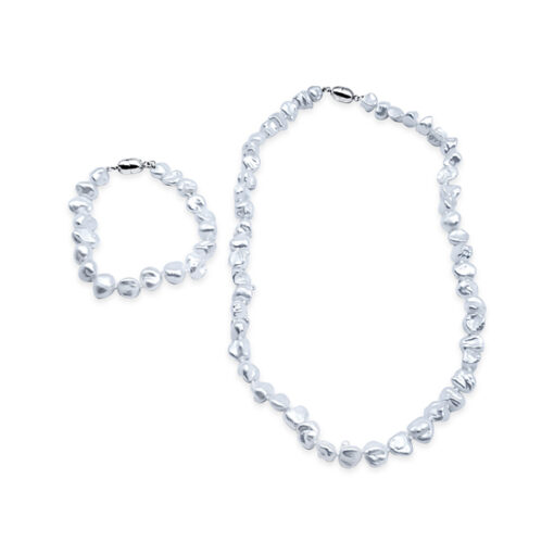 KESHI PEARL NECKLACE AND BRACELET SET