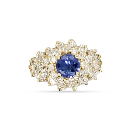 TANZANITE AND DIAMOND RING