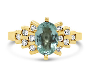 Paraiba Tournaline And Diamond Ring