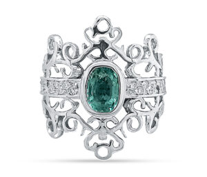 Paraiba Tourmaline And Diamond Ring