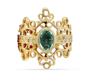 Paraiba Tourmaline And Diamond Ring