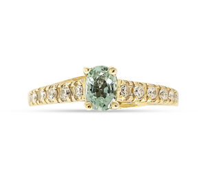 PARAIBA TOURMALINE AND DIAMOND ENGAGEMENT RING