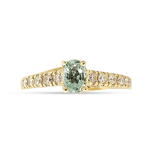 PARAIBA TOURMALINE AND DIAMOND ENGAGEMENT RING