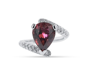 Rubellite And Diamond Ring