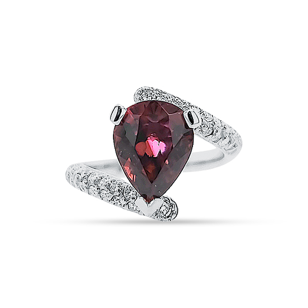 Rubellite And Diamond Ring