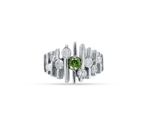 Demantoid Garnet And Diamond Ring