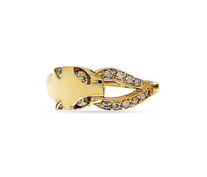 Russian Demantoid Garnet And Diamond Panther Theme Ring