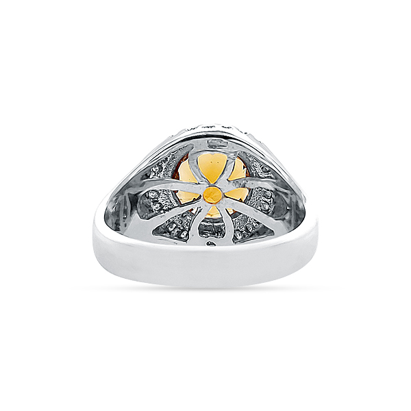 Madeira Portuguese Round Citrine And Diamond Ring - Image 3
