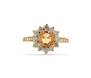 Mandarin Garnet And Diamond Ring