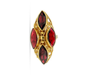 Circa 1940'S Garnet Estate Ring