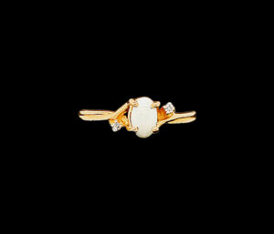 Estate Australian Opal And Diamond Ring