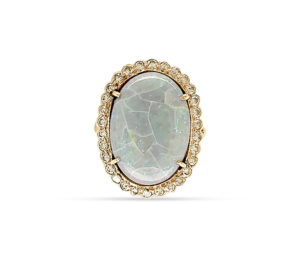 Australian Opal And Diamond Ring