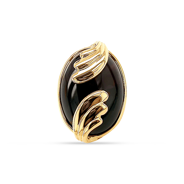 Estate 1960'S Large Onyx And Gold Ring