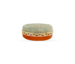 Red And Green Jade Band Ring