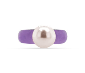 Lavender Jade And Pearl Ring