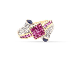 Diamond, Ruby, 18K Y/W Custom Estate