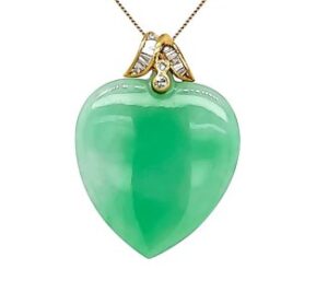 Jade And Diamond Heart Pendant
