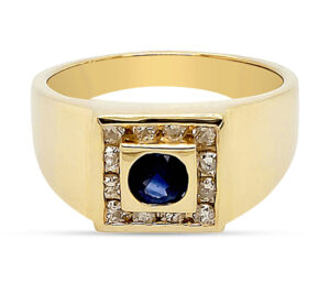 Blue Sapphire Diamond Channel Set