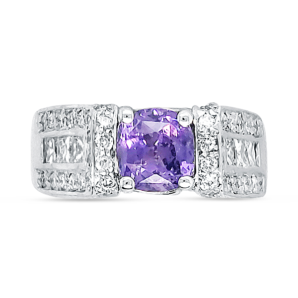 Purple Sapphire and Diamond Ring