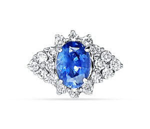 Blue Sapphire, Diamond Ring
