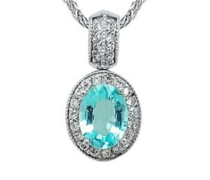 Paraiba Tourmaline And Diamond Pendant