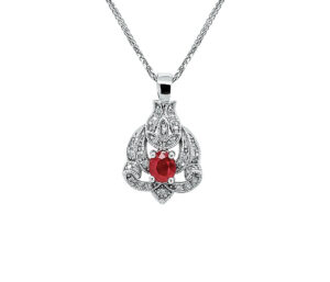 Burma Ruby And Diamond Pendant