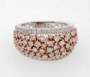 Pink Diamond And  White Diamond, 18Kt White And Pink Gold