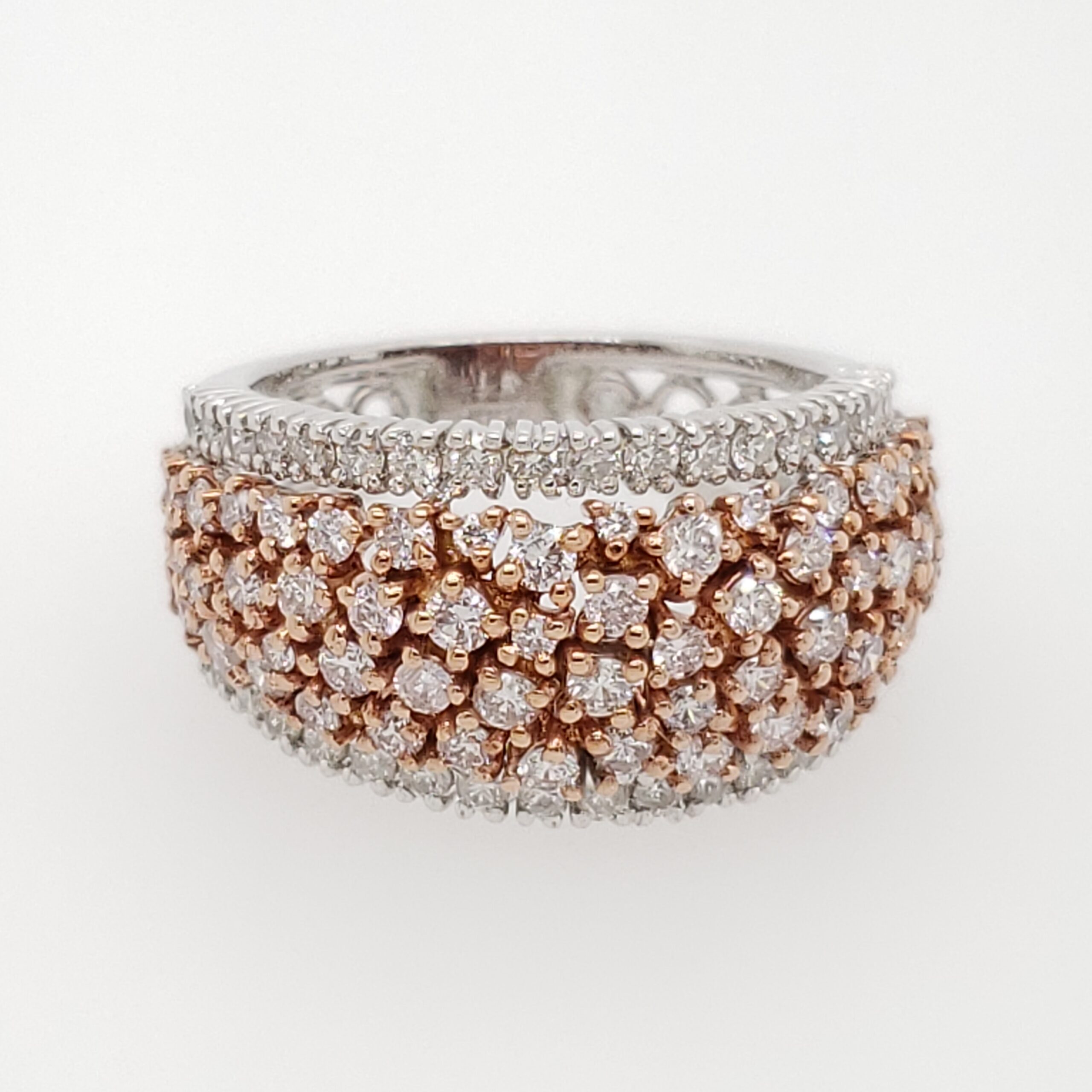Pink Diamond And White Diamond, 18Kt White And Pink Gold
