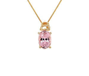 Kunzite And Diamond Pendant