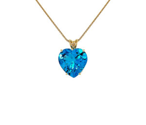 Swiss Blue Topaz Heart Pendant