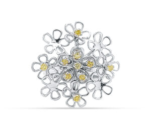 Yellow Diamond Flower Ring