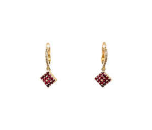 Burma Ruby And Diamond Earrings