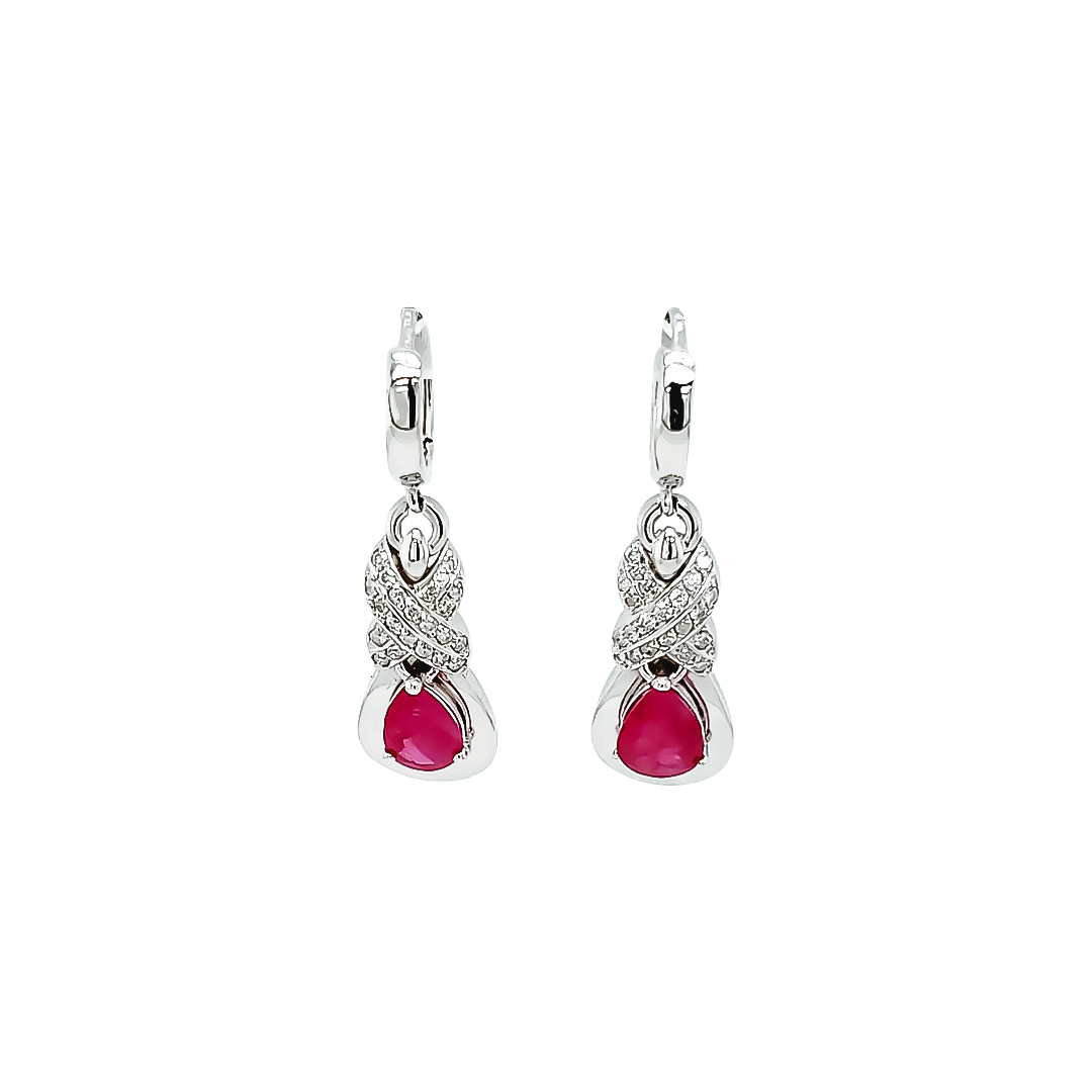 Burmese Ruby And Diamond Earrings